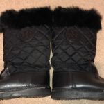 Tory Burch  Black Leather & Fur Winter Ankle Boots - Size 6 Photo 1