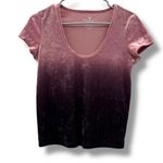 American Eagle  Pink & Purple Ombre Crushed Velvet Short‎ Sleeve Top Sz S Photo 0