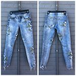 BLANK NYC  Back To Nature Floral Embroidered Skinny Ankle Jeans, sz. 24 Photo 7