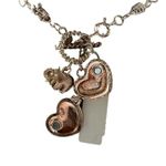 New York & Co. New York Co Rose Gold Chain Necklace Pave Heart Locket Elephant Toggle NWT Photo 4