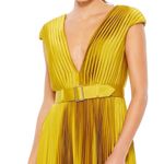 Mac Duggal 26483 Pleated Cap Sleeve Satin Midi Gown Size 6 New w/ Tag MSRP $338 Photo 6