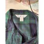 Old Navy Women's Green Navy Plaid Classic Fit Long Sleeve Button Up Shirt Size S Photo 3