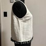 ZARA Beige Sleeveless Fringe Tweed top Photo 5
