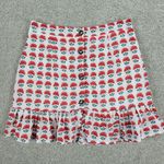 Miami Flower Skirt Womens L White Red Button Front Lined Ruffles Mini Francescas Size L Photo 10