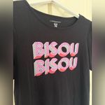 Anthropologie Bisou Living Beyond Breast Cancer Graphic Tee Black Pink Size XS Photo 4