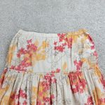Classic Elements Vintage Skirt 10 Cream Pink Cotton Floral Tiered A-Line Flowy Photo 1