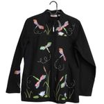 Quacker Factory  embroidered dragonfly Zip Up jacket Women’s Size‎ S Small Photo 0
