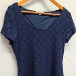 Isaac Mizrahi NWT  Lace Midi Blue Dress Size Medium‎ Photo 2