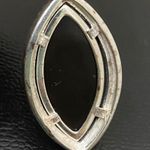 Sterling Silver Vintage 925 Signed Teardrop Oval Black Onyx Leaf Pendant 14.5g Photo 13