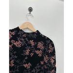 Another Love Womens Black Floral Velvet Long Sleeve Blouse Size S NWT Feminine Photo 3