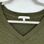 Z Supply  Size Small Quilted V Neck Sweatshirt Olive Green Tunic Bamboo Blend Photo 2