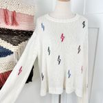 Wooden Ships  Lightning Wool Blend Sweater Cream Sz M/L Photo 4