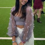 Free People  Lilac Butterfly Sleeve Top Photo 2