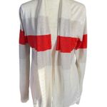 Banana Republic linen off white and orange stripe open cardigan women's size S Photo 0