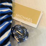 Michael Kors  Striped Logo-ring Halter 1pc Swimsuit Blue/ White NWT Size 10 Photo 2