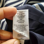 Reiss Faux Wrap Silk Blend Pocket Striped Mini Pencil Skirt Navy Blue Gray S Photo 9