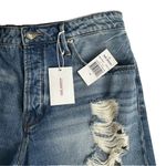 Good American  Bombshell Curved-Hem Denim Shorts Size: 14 New Blue 153 NWT Cotton Photo 3