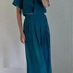 Athleta Playa Linen Wide Crop Pant in Borealis Green Size 0 Retail $89 Photo 3