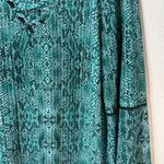 Dana Buchman  Teal Snake skin Patterned Top- L Photo 1