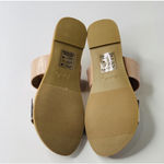 Qupid Women Double Band Stripped Slip On Black Nude Flat NEW Sandals Size 10 Photo 5