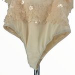 ZARA Cream Daisy 3D Appliqué Cami Strap Bodysuit Floral Snap Buttons size M Photo 7