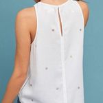 Cloth & Stone ✨ White Polka Dot Sleeveless Round Neck Laser Cut Sz L Blouse✨ Photo 3