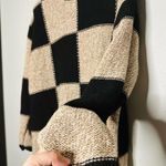 Vintage Paul Harris Black Checkered Shoulder Pad Oversized Sweater size Large Photo 6