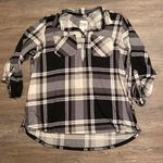 New York Laundry  Black Plaid Henley Button Tunic Top Size 3X Photo 0