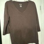 Merona Brown Blouse with 3/4 Sleeves Photo 0