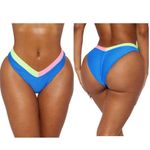 Luxe  Womens medium high waisted cheeky bright color block bikini bottoms…​ Photo 1
