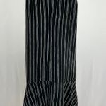 Who What Wear Asymmetrical Ruffled Hem Striped Dress Black White Size Large Photo 10