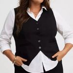 Torrid  Black Button-Up Vest Sleeveless Layering Solid Business Casual 3X NWT xxl Photo 0