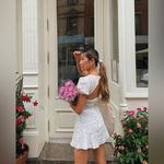 Beginning Boutique  Abigail Mini Dress White Floral Ditsy Cottagecore Size 6 NWT Photo 14