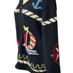 CRAZY HORSE by Liz Claiborne Nautical Rib Knit Full Zip Oversized Sweater Size S Photo 1