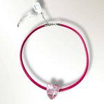 Free People Under the Sea Collar Pink NWT Choker Glass Heart Pendant Bohemian Photo 2