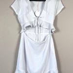 Revolve More To Come x White Mia Ruffle Tie Cut Out Mini Dress Medium Photo 4