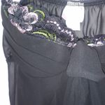 Intimate Attitudes 1X Lilac Embroidery on Black Negligee Sleep Top Plus Purple Photo 1