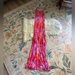 RUMORED Vintage Slip Maxi Dress In Watercolor Pansy Pink Size L Photo 6