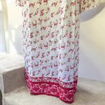 NWT! National 100% Cotton Floral Long Sleeve 5 Button Nightgown Size 3X Red Photo 3