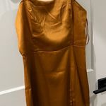 Showpo Copper Spaghetti Strap Slip Mini Dress Brown Size 6 Photo 0