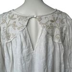 House of Harlow 1960 White Embroidered Crochet Puff Sleeve Blouse Photo 7