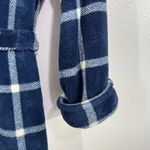 Ralph Lauren Lauren Women Plaid Fleece Robe Navy Blue White Belted Lounge Medium Photo 5