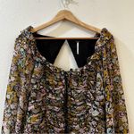 Free People Mabel Printed Blouse in Black Combo Size Small Floral Photo 4