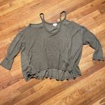 Deletta Anthropologie Women Large Cold Shoulder Oversized Long Sleeve Green Photo 1
