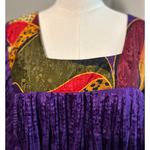 Premier Intimates OSFM VTG House Dress MuuMuu Purple Crinkle w/ Aztec Sq Neck Size undefined Photo 6