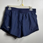 Under Armour  Women Navy Blue Loose Fit Athletic Heat Gear Shorts Size M. Photo 1