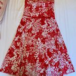 Speechless Red And White Floral Strapless Sundress Photo 0