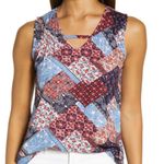 Loveappella Mix Print Gathered Shoulder Cutout Tank Size L Photo 3