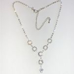 Elegant Silver Tone CZ Rhinestone Formal Boho Necklace Photo 1