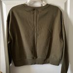 Pilcro Anthropologie  Womens Local Bands Only Crop Sweatshirt Olive Green Small Photo 7